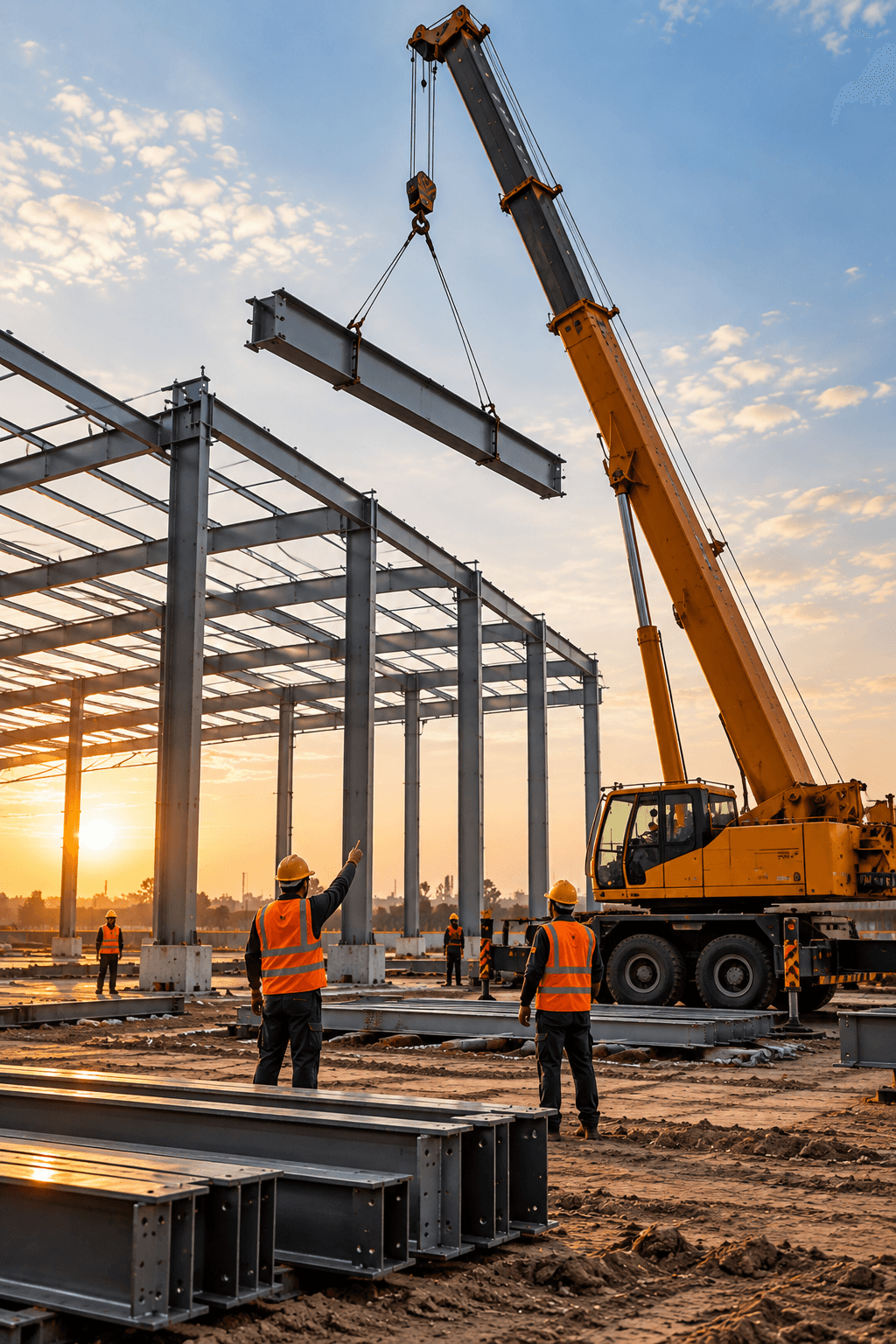 PEB steel erection