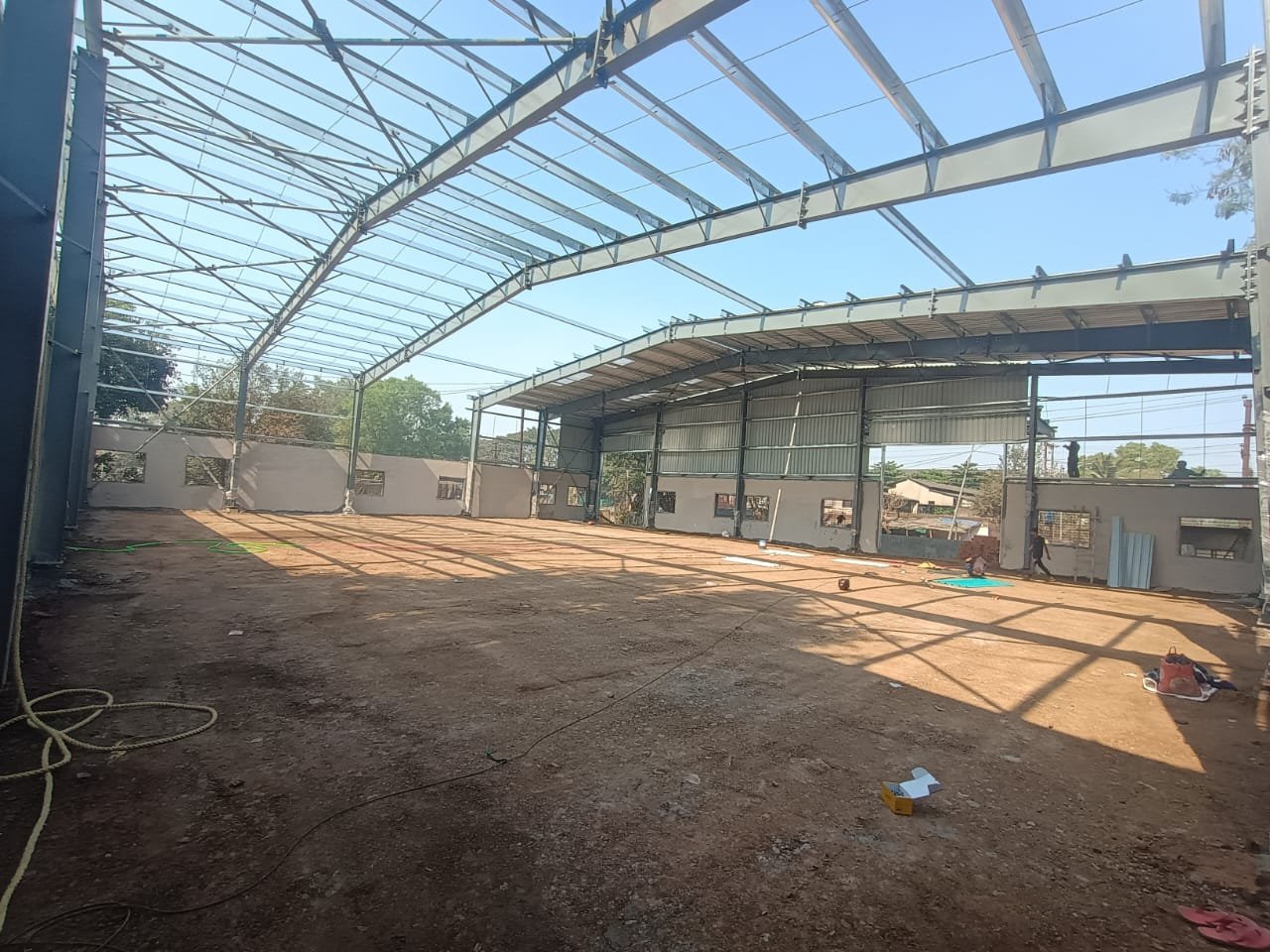 Completed PEB shed exterior view