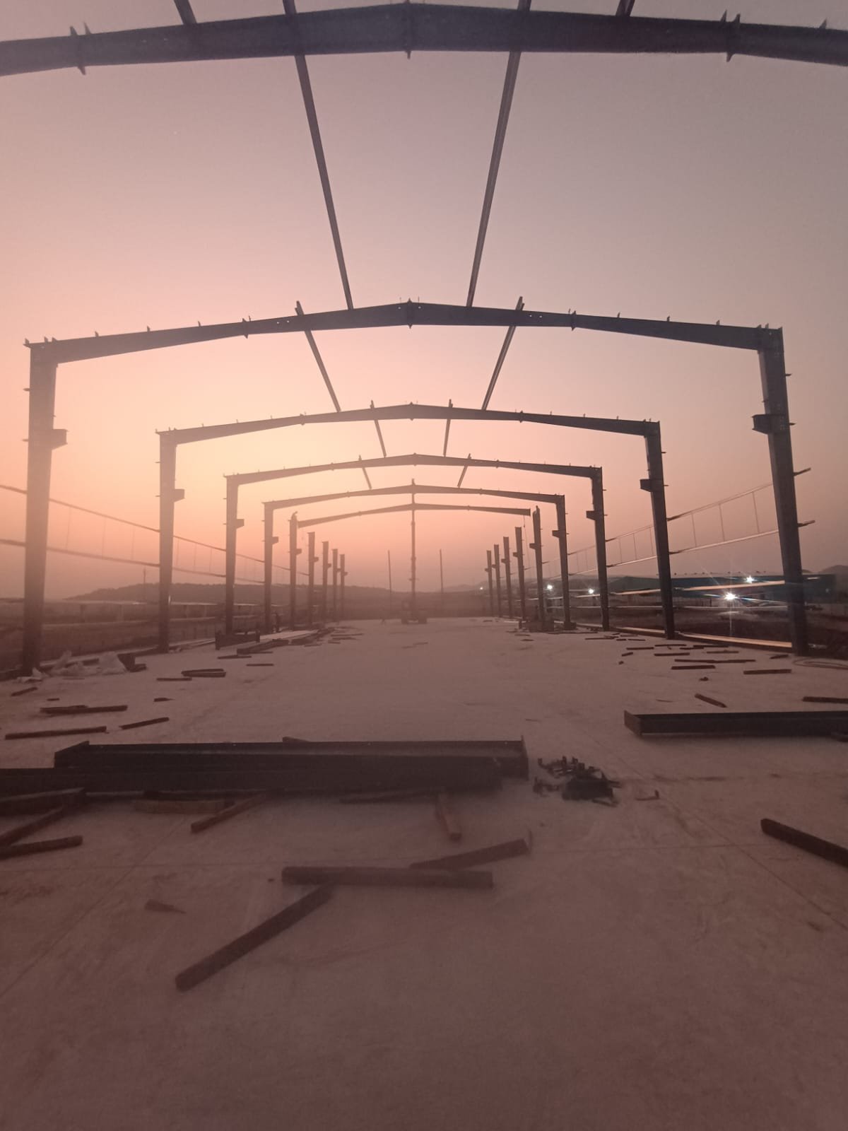 Finished warehouse interior with daylight panels